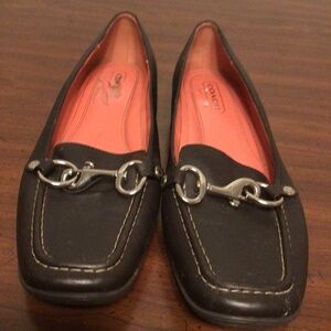 Flat leather slip on shoes by Coach SZ 7.5